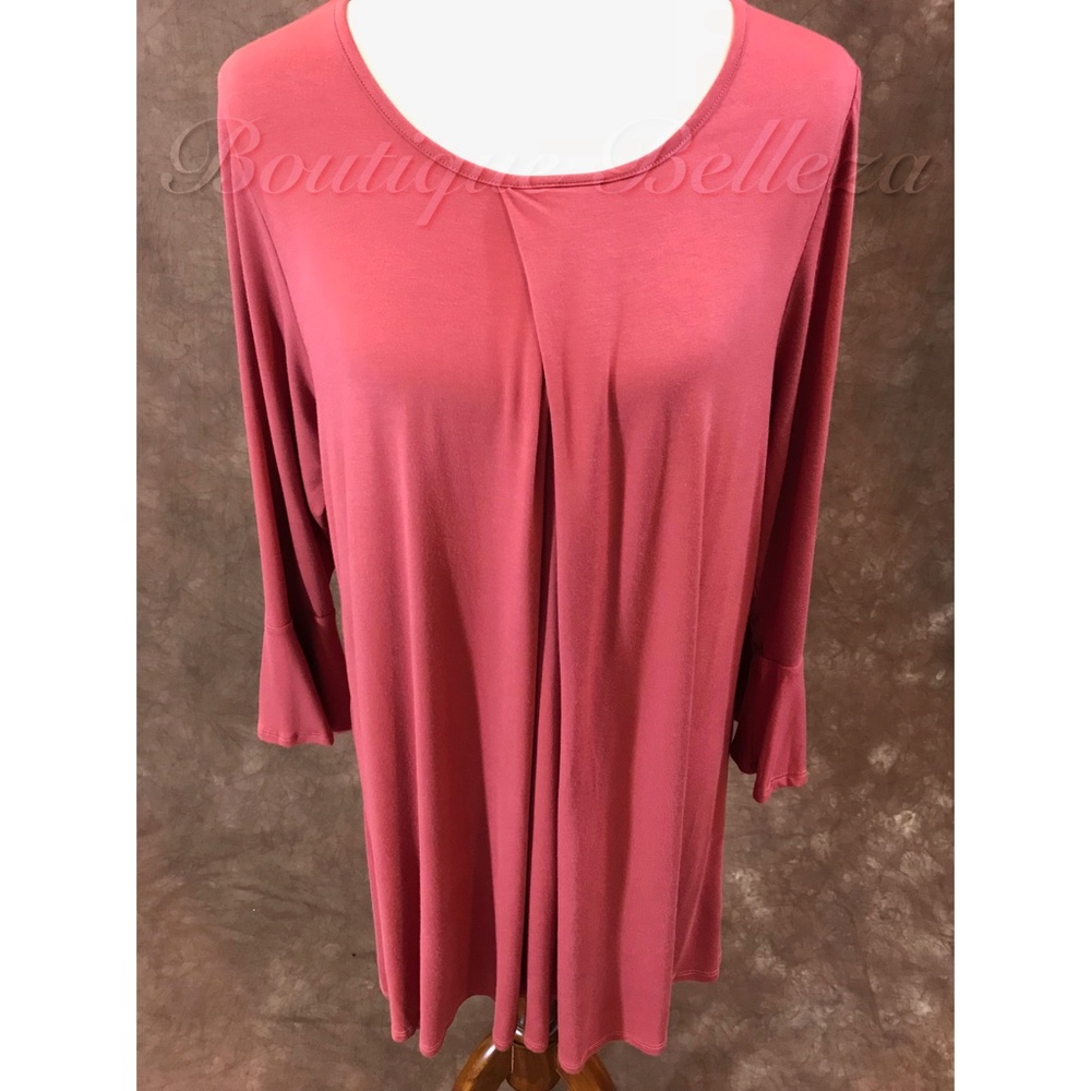 Marsala Mini Bell Sleeve Tunic